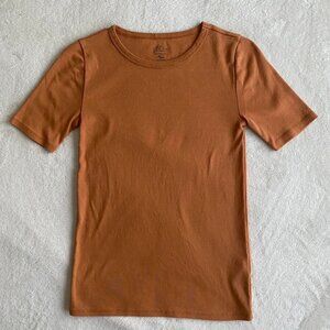 J.Crew Women's Orange and Brown T-shirt